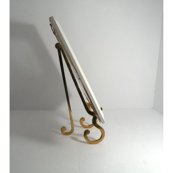 Vintage Brass Easel Stand Holder Ornate Design For Art Books Or Display - Picture 8 of 8